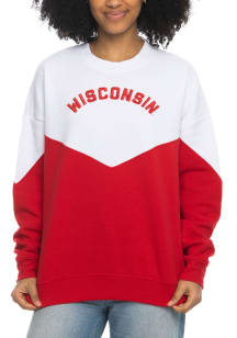 Wisconsin Badgers Womens Red Bestie Crew Sweatshirt