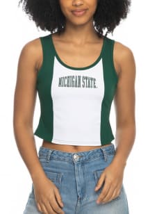 Michigan State Spartans Womens Green Colorblock Tank Top