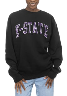 K-State Wildcats Womens Black Sport Fleece Crew Sweatshirt