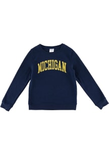Michigan Wolverines Girls Blue Primary Logo Long Sleeve Sweatshirt