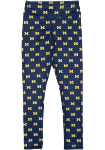 Michigan Wolverines Girls Blue Primary Logo Bottoms Leggings