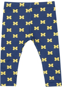 Michigan Wolverines Infant Girls Blue Primary Logo Bottoms Leggings