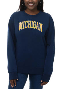 Michigan Wolverines Womens Blue Sport Fleece Crew Sweatshirt
