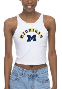 Michigan Wolverines Womens White First Down Tank Top