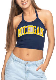 Michigan Wolverines Womens Blue Halter Tank Top