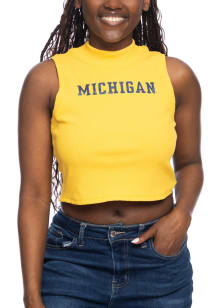 Michigan Wolverines Womens Gold Mock Tank Top
