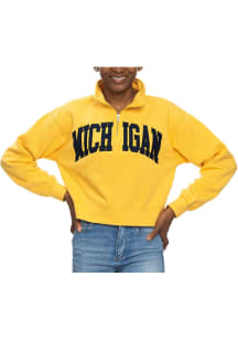 Michigan Wolverines Womens Gold Sport Qtr Zip