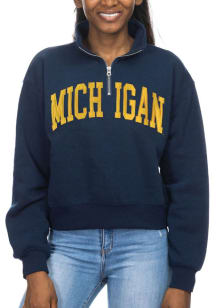Michigan Wolverines Womens Blue Sport Qtr Zip