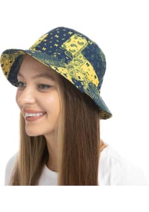 Michigan Wolverines Blue Paisley Patchwork Mens Bucket Hat