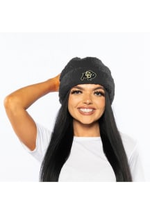 Colorado Buffaloes Black Sherpa Womens Knit Hat