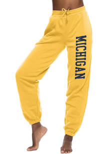 Michigan Wolverines Womens Fleece Gold Sweatpants