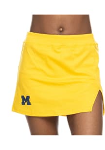 Michigan Wolverines Womens Gold Mini V Notch Skirt