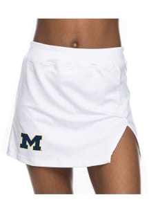 Michigan Wolverines Womens White Mini V Notch Skirt