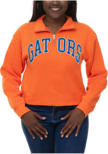Florida Gators Womens Orange Cropped Sport Fleece Qtr Zip