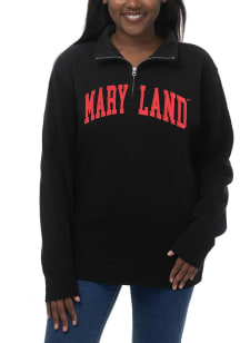 Maryland Terrapins Womens Black Sport Fleece Qtr Zip