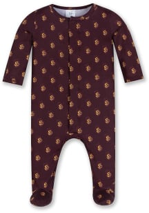 Arizona State Sun Devils Baby Maroon Magnetic Allover Print Loungewear One Piece Pajamas