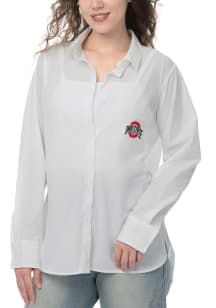 Ohio State Buckeyes Womens Victory Long Sleeve White Dress Shirt