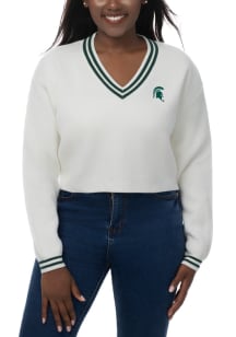 Michigan State Spartans Womens White Victory Long Sleeve Sweater