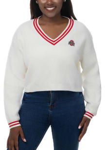 Ohio State Buckeyes Womens White Victory Long Sleeve Sweater