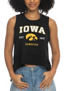 Iowa Hawkeyes Womens Black Flowy Tank Top