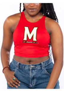Maryland Terrapins Womens Red First Down Tank Top
