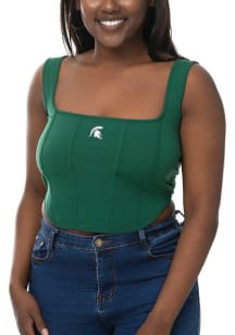 Michigan State Spartans Womens Green Corset Tank Top