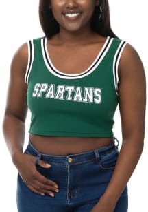 Michigan State Spartans Womens Green Jump Shot Tank Top