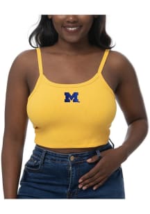 Michigan Wolverines Womens Gold Cami Tank Top