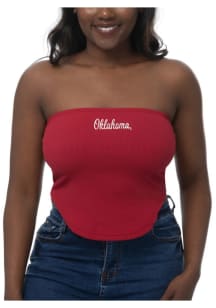 Oklahoma Sooners Womens Crimson Ruched Tank Top