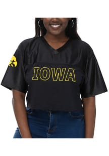 Iowa Hawkeyes Womens Sideline Cropped Fashion Football Jersey - Black