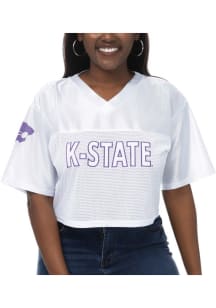 K-State Wildcats Womens Sideline Cropped Fashion Football Jersey - White