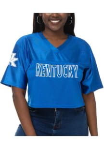 Kentucky Wildcats Womens Sideline Cropped Fashion Football Jersey - Blue