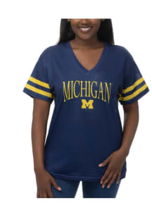 Michigan Wolverines Womens Subtle Fashion Football Jersey - Blue