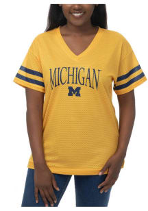 Michigan Wolverines Womens Subtle Fashion Football Jersey - Gold