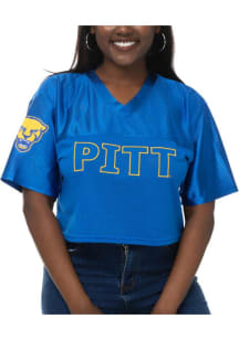 Pitt Panthers Womens Sideline Cropped Fashion Football Jersey - Blue