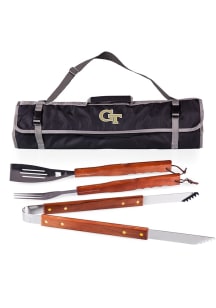 GA Tech Yellow Jackets 3 Piece Tote BBQ Tool Set