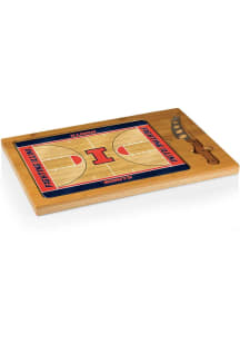 Illinois Fighting Illini Icon Basketball Glass Top Cutting Board