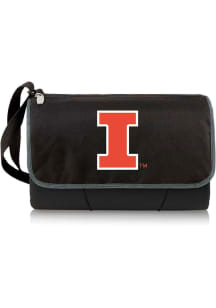 Illinois Fighting Illini Outdoor Picnic Fleece Blanket - Black