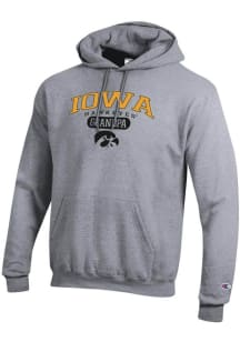 Champion Iowa Hawkeyes Mens Grey Pill Box Grandpa Powerblend Long Sleeve Hoodie