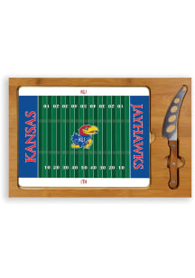 Kansas Jayhawks Icon Football Glass Top Cutting Board