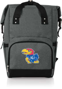Picnic Time Kansas Jayhawks Grey Roll Top Cooler Backpack