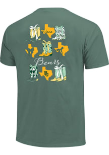 Baylor Bears Womens Green Boots and Bows Short Sleeve T-Shirt