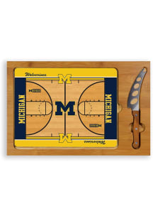 Michigan Wolverines Icon Basketball Glass Top Cutting Board