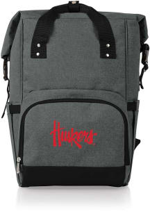 Picnic Time Nebraska Cornhuskers Grey Roll Top Cooler Backpack