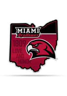 Miami RedHawks State Shape Sport Shape Pennant - Red