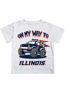 Vive La Fete Illinois Fighting Illini Toddler White On My Way Short Sleeve T-Shirt