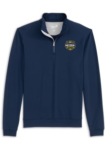 Johnnie O Michigan Wolverines Mens Navy Blue National Champions Motion QZIP Long Sleeve Qtr Zip Pu..