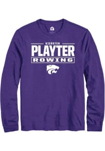 Kiersten Playter K-State Wildcats Purple NIL Stacked Box Long Sleeve Player T Shirt