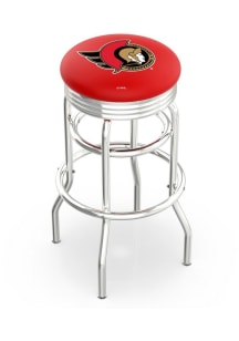 Ottawa Senators Double-Ring Swivel Chrome Pub Stool - Black