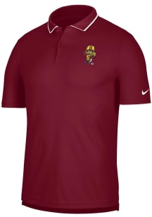 Nike Iowa State Cyclones Mens Cardinal Red Football Cy Short Sleeve Polo